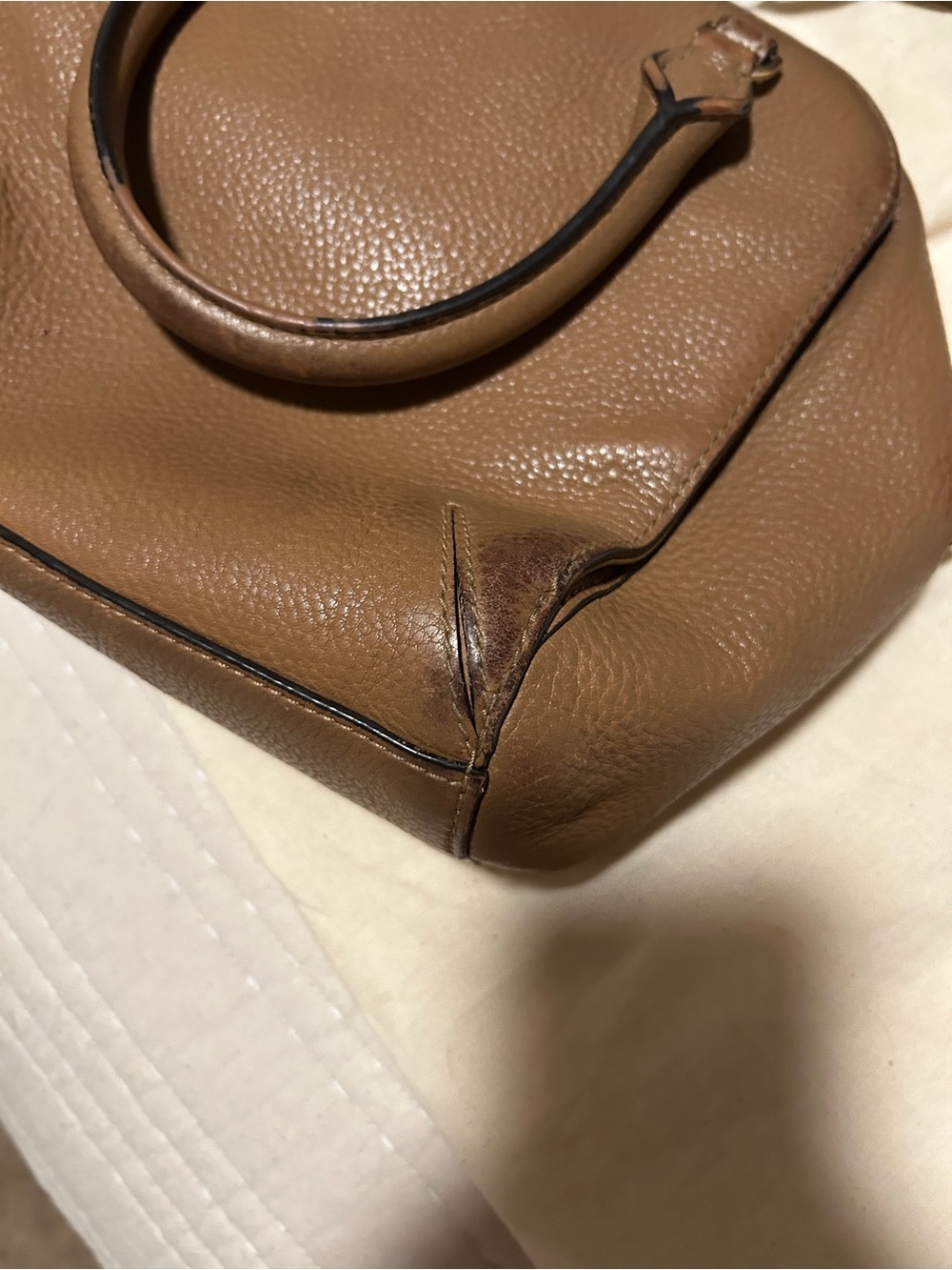 Tory Burch Brown Pebbled Leather Satchel Crossbody Bag - Picture 3 of 8